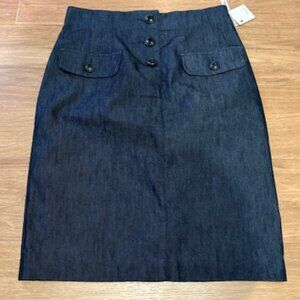 NWT Halogen Skirt Dark Indigo Denim Pencil Size 14 MSRP $69